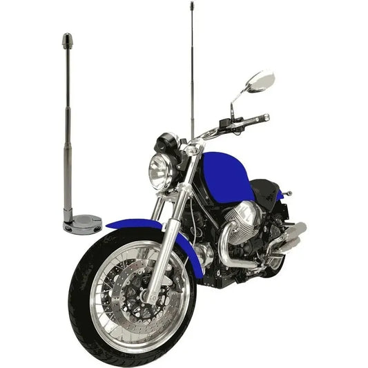 Pack 2 Antena De Seguridad Corta Hilo Curado Para Motos Plateado