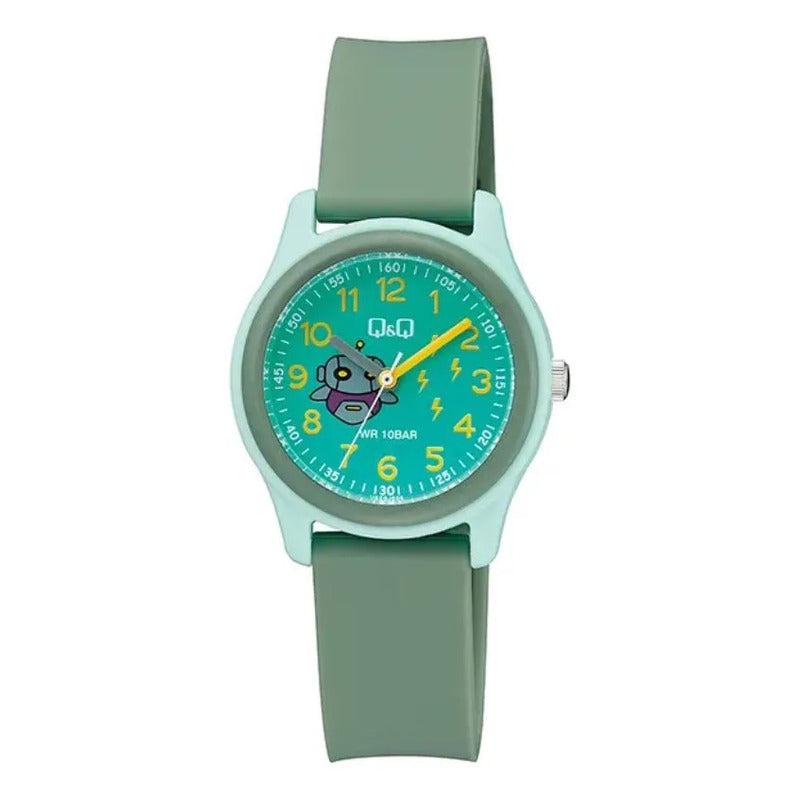 Reloj Niño Q&q Vs50j006y Resistente Verde Agua