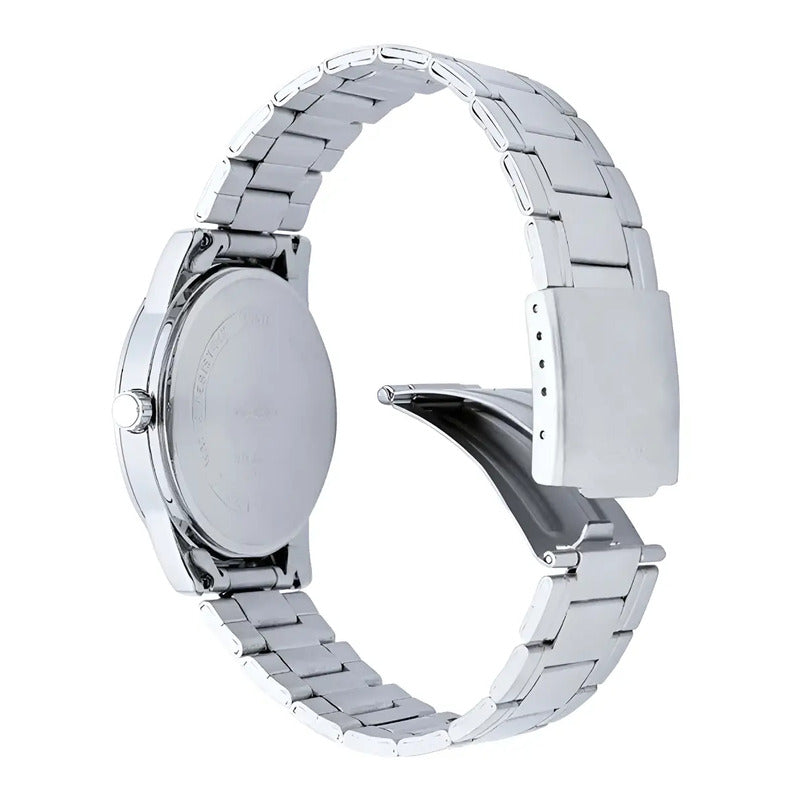 Reloj Pulsera Casio Mtp-v001d-7bu Con Correa De Acero Inoxidable Color Plateado