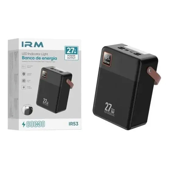 Banco De Energía De Alta Capacidad 80000mah Linterna Ir53 Negro