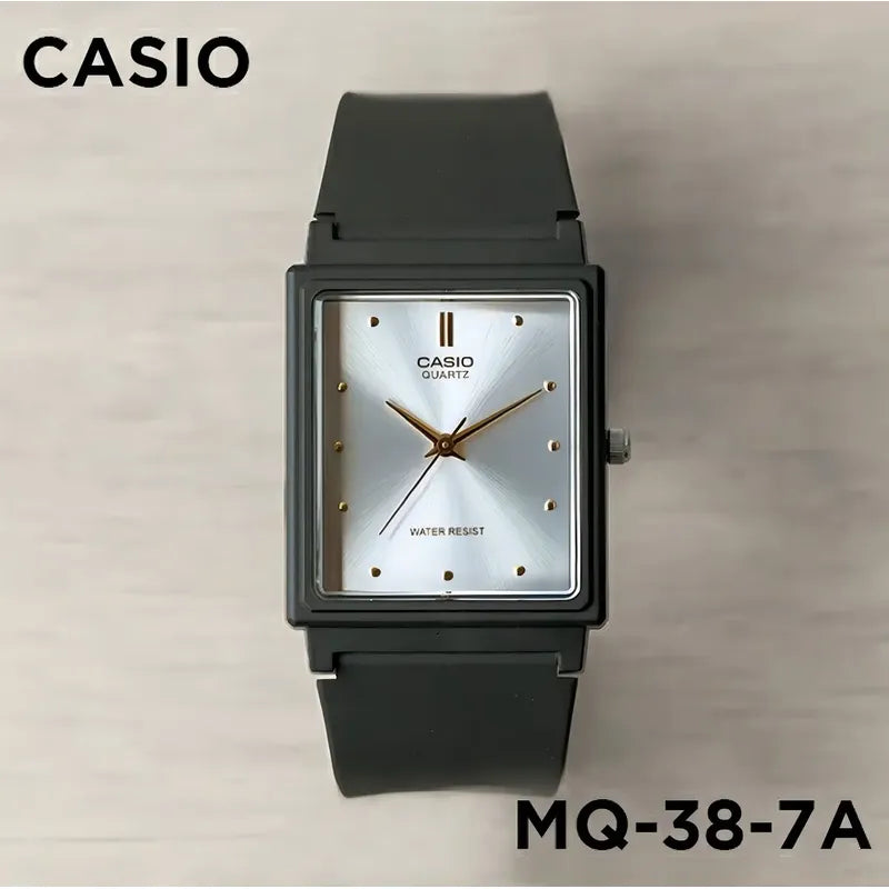 Reloj Casio Mq-38-2a Analógico Con Carátula Azul Y Correa Negra Negro