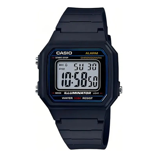 Reloj Casio Unisex Modelo W-217h-1avdf Negro Celeste
