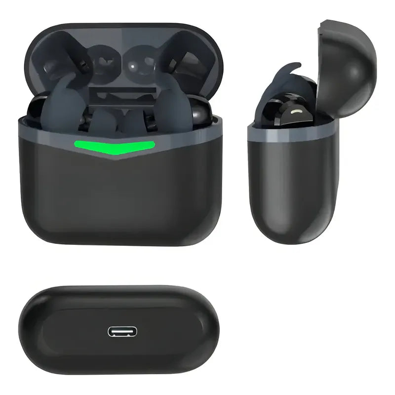 Audífonos Inalámbricos Tws Tecmaster Tm-300520 Negro Con Estuche De Carga