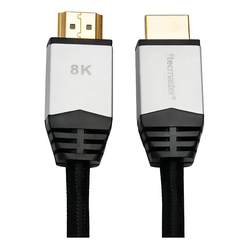 Cable Hdmi Tecmaster Alta Definición 2.1 8k 2m Compatible 3d Hdr Earc Negro