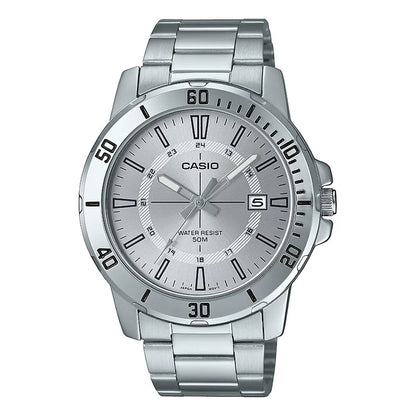Reloj Pulsera Casio Mtp-vd01d-7cvudf Con Correa De Acero Inoxidable Color Plateado