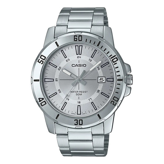 Reloj Pulsera Casio Mtp-vd01d-7cvudf Con Correa De Acero Inoxidable Color Plateado