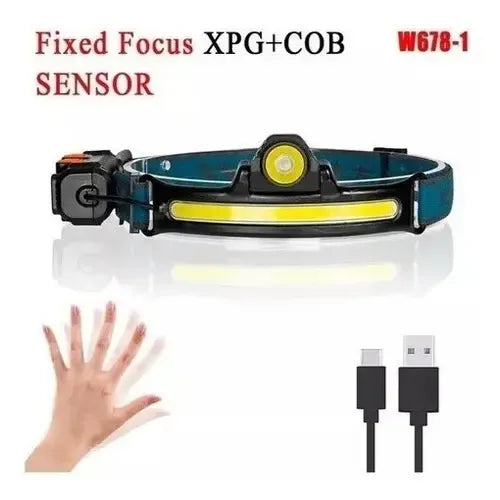 Linterna Frontal Táctica Recargable High Power Headlamp 5000lm Led 150m Frío Negro
