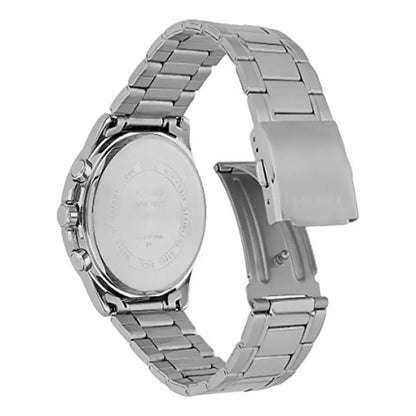 Reloj Pulsera Casio Mtp-vd01d-3e1vudf Con Correa De Acero Color Plateado - Fondo Turquesa