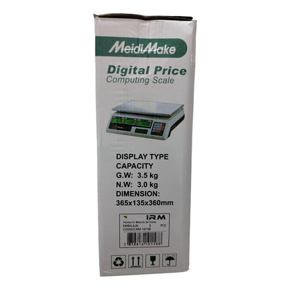 Balanza Pesa Comercial Meidimake Irm-30 Kg Blanca Blanco