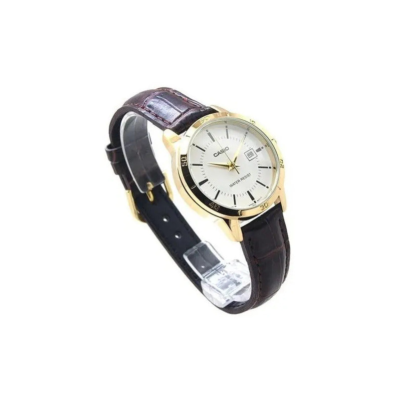 Reloj Casio Mujer Ltp-v004gl-7audf Café