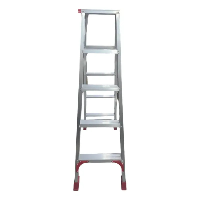 Escalera 5 Peldaños Plegable Gris