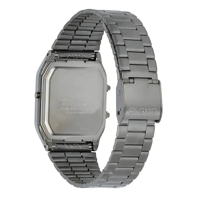 Reloj Casio Aq-230 Analógico-digital Plateado Con Alarma Blanco