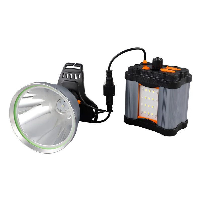 Foco Linterna Led De Caza Camping Minería Dp-p98 Color Negro