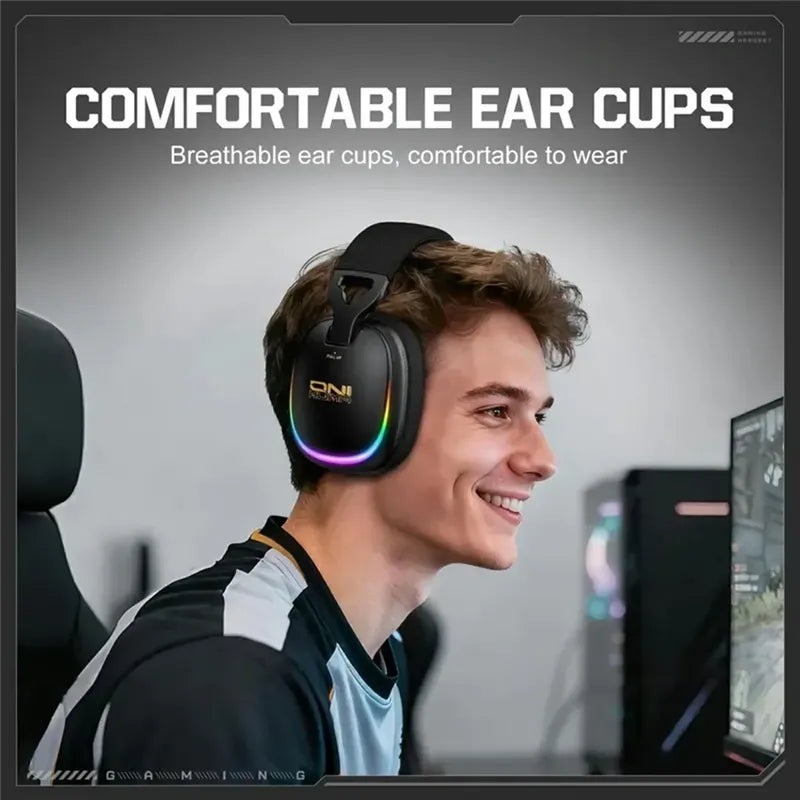 Auriculares Gaming Gt805 Inalámbricos ,4 Modos 2 En 1 Dongle Negro