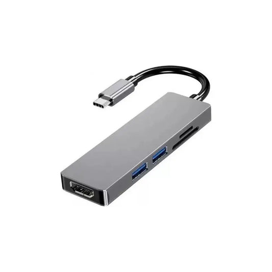 Hub Tipo-c 5 En 1 Hdmi + Usb3.0 X 2 + Lectro Sd Y Microsd