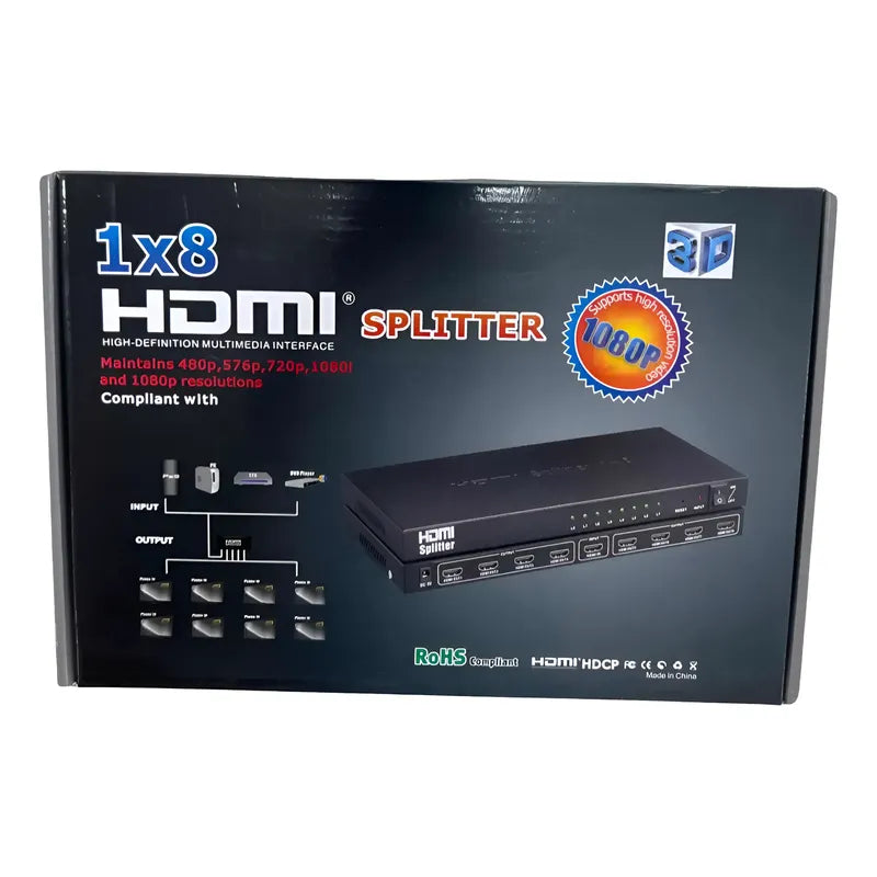 Splitter Hdmi 8 Puertos Genérico 1080i Hdcp