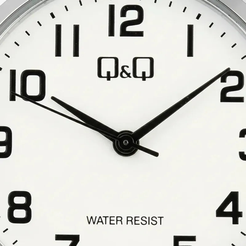 Reloj De Mujer Pulsera Elasticada Qyq C37a-023py Plateado Blanco