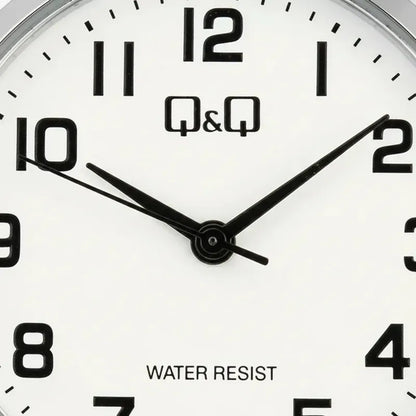 Reloj De Mujer Pulsera Elasticada Qyq C37a-023py Plateado Blanco