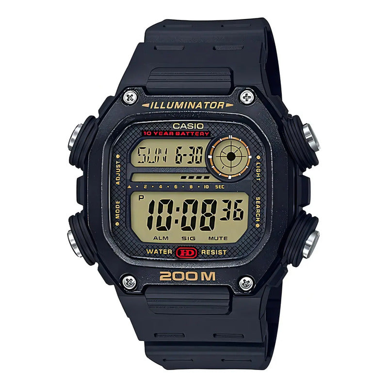 Reloj Casio Hombre Digital Dw-291h-9av Cronometro Hora Mundial Negro