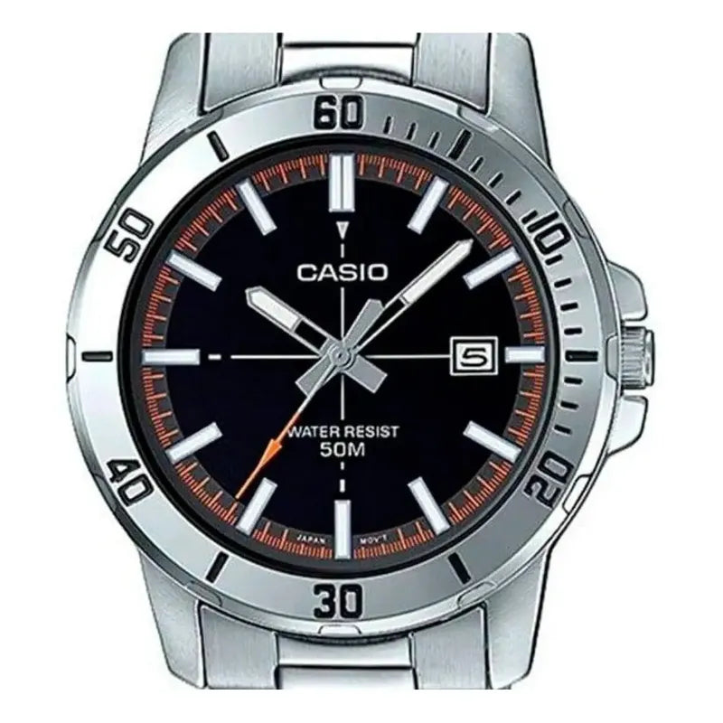 Reloj De Pulsera Casio Dress Mtp-vd01d-1e2 Original Plateado Negro