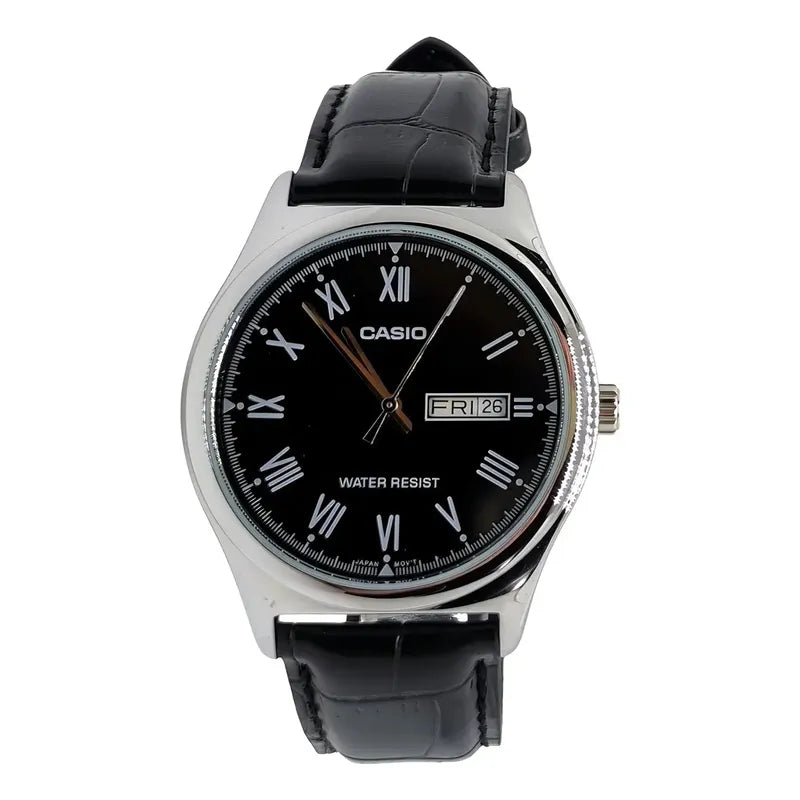 Reloj Casio Hombre Mtp-v006l-1budf Negro Plateado