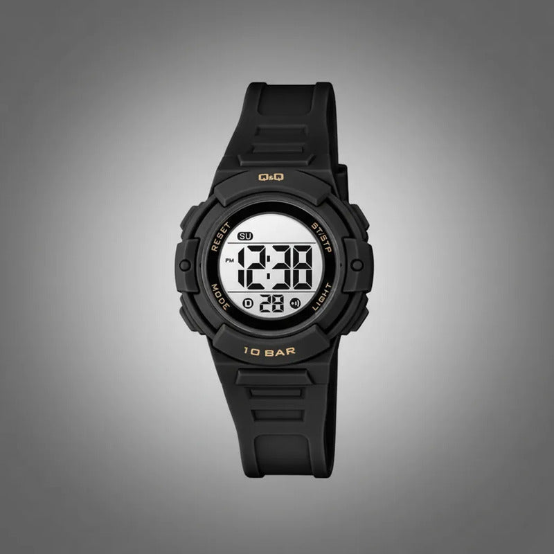 Reloj Qyq Deportivo Mujer Y Niño Unisex G32a-004vy Cronometr Negro