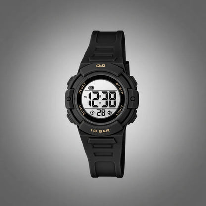 Reloj Qyq Deportivo Mujer Y Niño Unisex G32a-004vy Cronometr Negro
