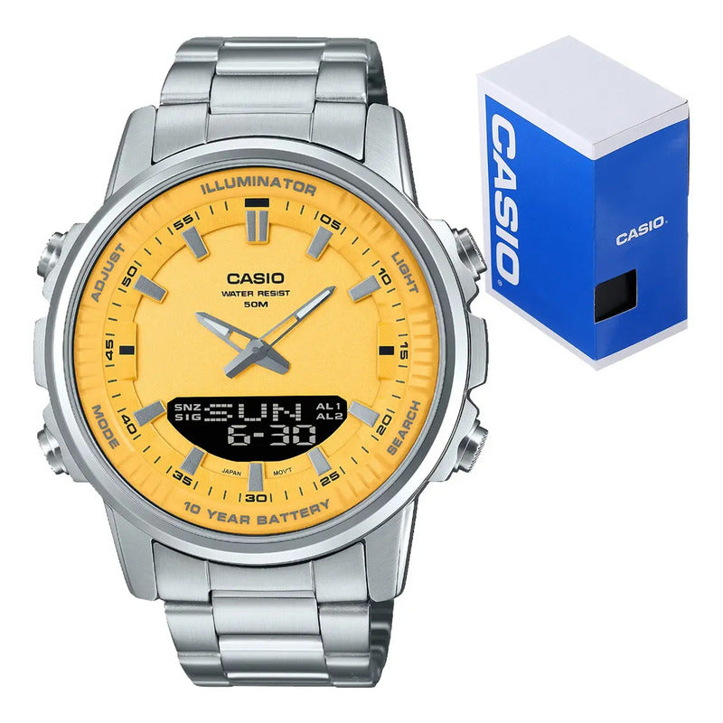Reloj Casio Amw-880d-9a Acero Hombre Plateado