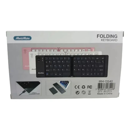 Mini Teclado Plegable Bluetooth Meidimake Mk-1007 Blanco Qwerty Portátil Inglés Internacional
