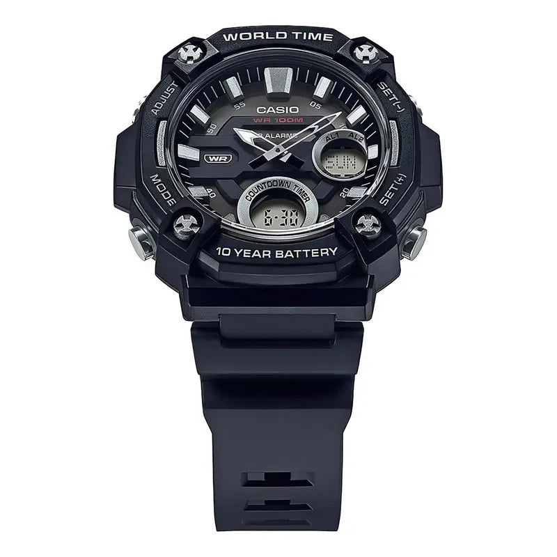 Reloj Casio Anadigi Aeq-120w-1avdf Negro Para Hombre