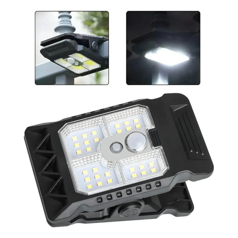 Mini Linterna Solar Clip Sensor Movimiento Exterior 13867a Negro