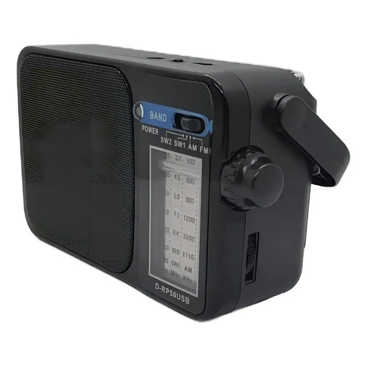 Radio Portátil Am Fm Sw1 Sw2 Usb Bluetooth Linterna Meidimake Negro