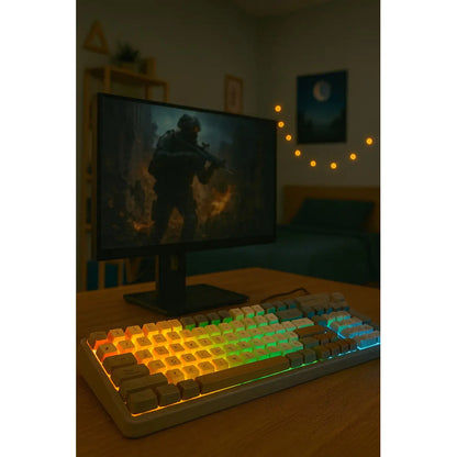 Teclado Gamer Rgb Weibo Wb-222 Con Iluminación Multiefectos Perilla Usb Gris Español Latinoamericano