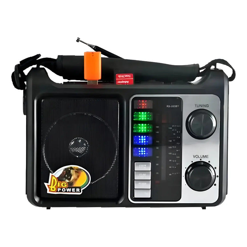 Radio Fm Analógica Portátil Recargable Golon Rx-333 Usb Sd 108mhz Negro