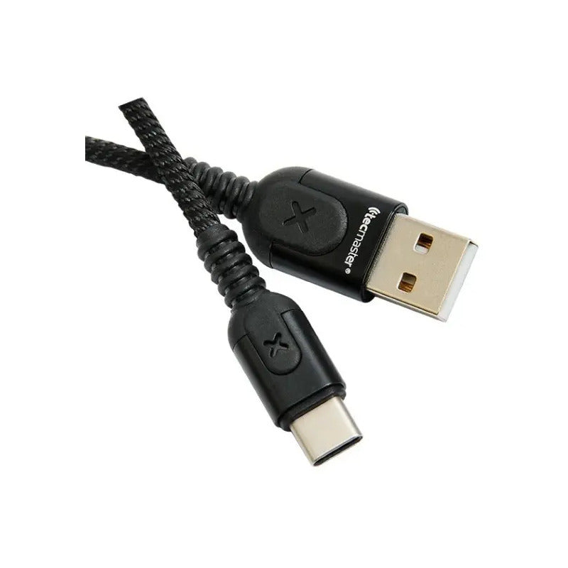Cable Datos Usb Tipo C Con Ciclo Rgb Tecmaster Tm-200526 Negro
