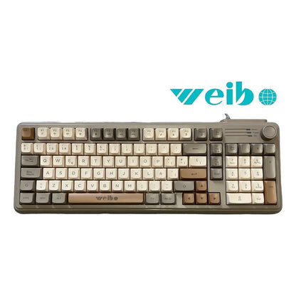 Teclado Gamer Rgb Weibo Wb-222 Con Iluminación Multiefectos Perilla Usb Gris Español Latinoamericano