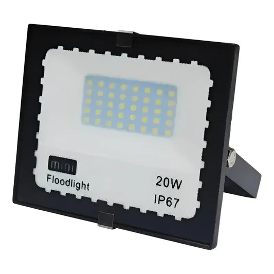 Mini Reflector Led Para Exteriores Impermeable 20w Negro Blanco Frío