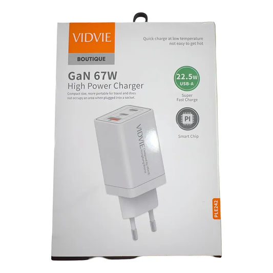 Cargador Gan 67w-compatible iPad- iPhone Certificado Usb-c/a Blanco