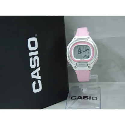Reloj Mujer Casio Lw-203-4a Rosado Digital / Correa Rosa Bisel Blanco Fondo Rosa Plata Relojes De Muñeca