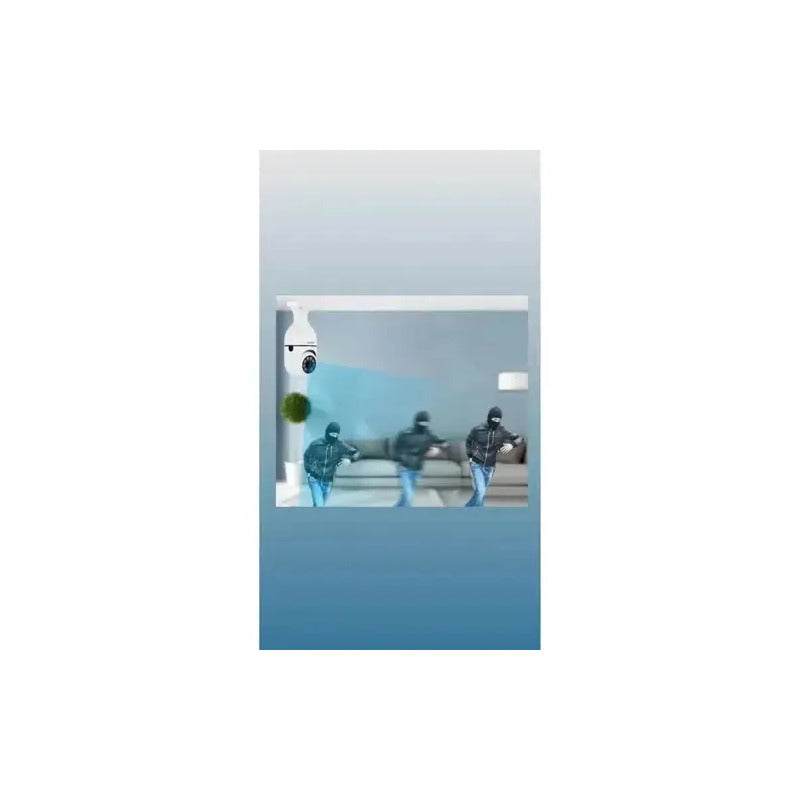 Camara De Seguridad Red Inalambrica 360° Tipo Ampolleta Blanco