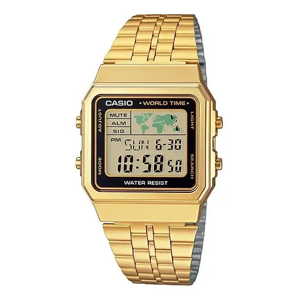 Reloj Casio Hombre A500wga-1d Vintage Dorado Negro Positivo