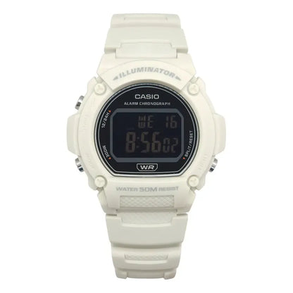 Reloj Pulsera Digital Casio W-219h-8bvcf Con Correa De Resina Color Blanco - Bisel Negro