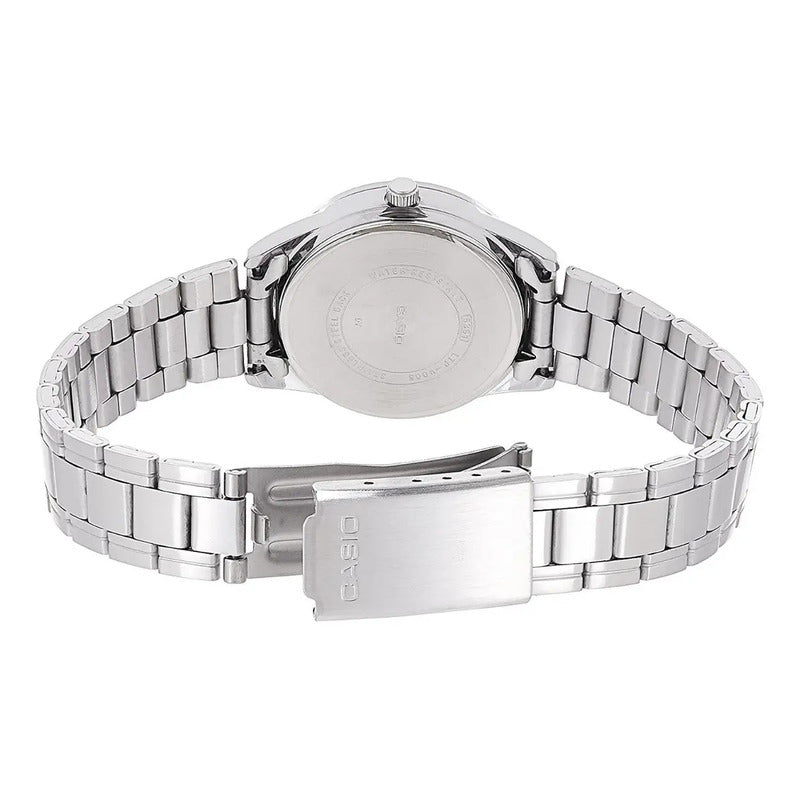 Reloj Casio Mujer Modelo Ltp-v005d-1b Plateado Plata Negro