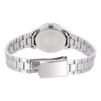 Reloj Casio Mujer Modelo Ltp-v005d-1b Plateado Plata Negro