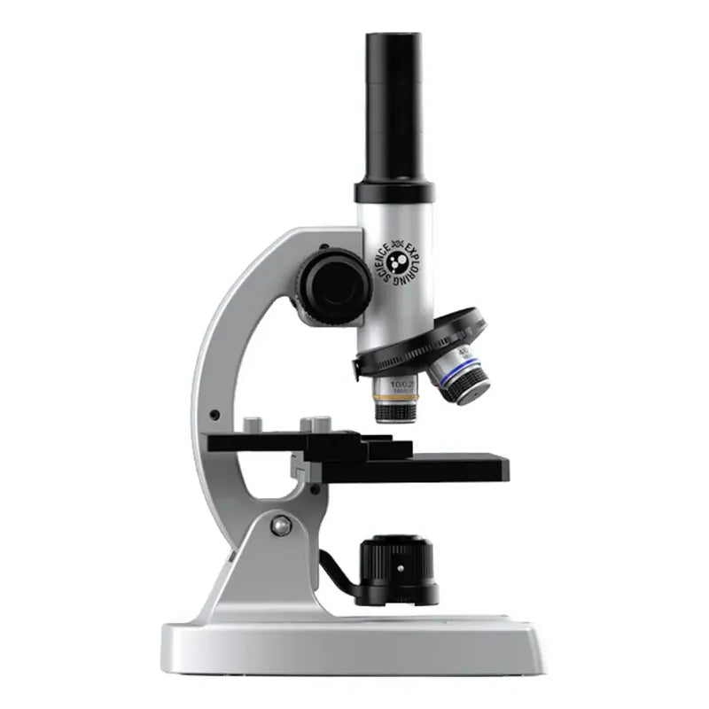 Microscopio Profesional 16000x Con Accesorios Y Muestras Color Blanco