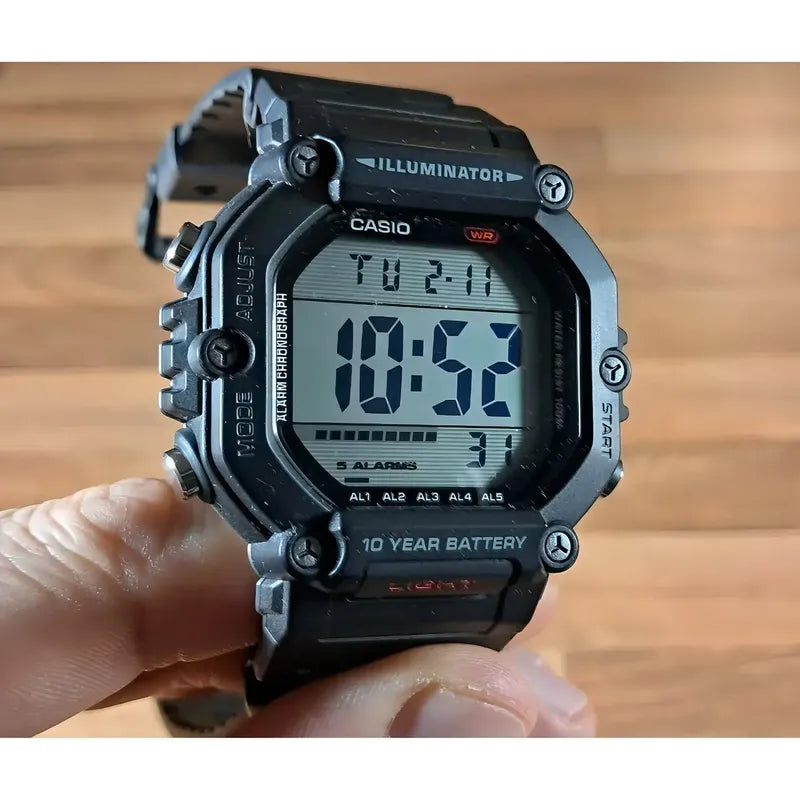 Reloj Casio Digital Illuminator Para Hombre Con Correa Negra Y Bisel Negro Azul Acero