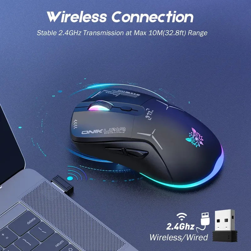 Mouse Gamer Inalámbrico Onikuma Cw917 Negro Cw917 Black 2.4g