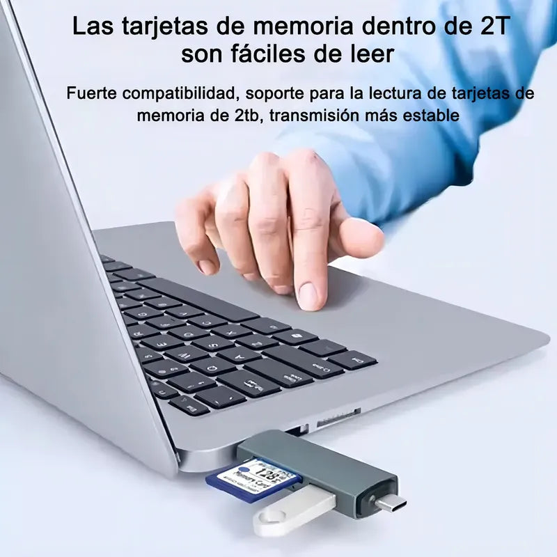 Lector De Tarjetas De Memoria Usb C Adaptador Otg Usb 6 En 1 Gris Espacial