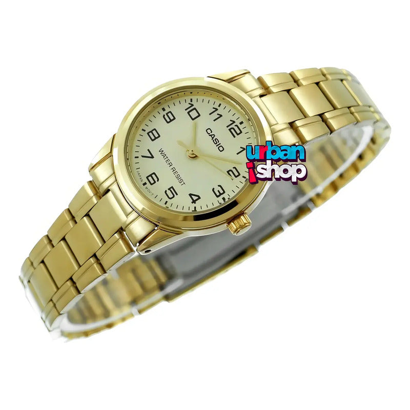 Reloj Mujer Casio Ltp-v001g-9budf Dorado 9b
