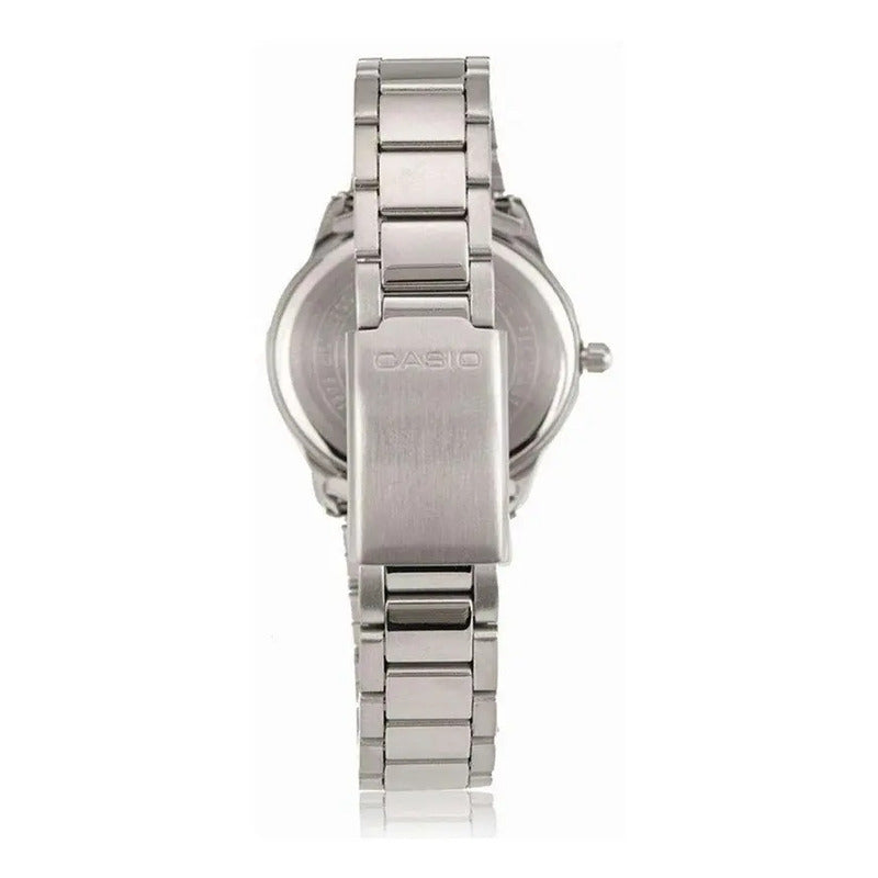 Reloj Casio Dama Ltp-1303d-4a Agente Oficial Caba Plateado Rosa